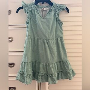 Vineyard Vines Girl’s Green & White Striped Ruffle Dress Sz. S 7/8